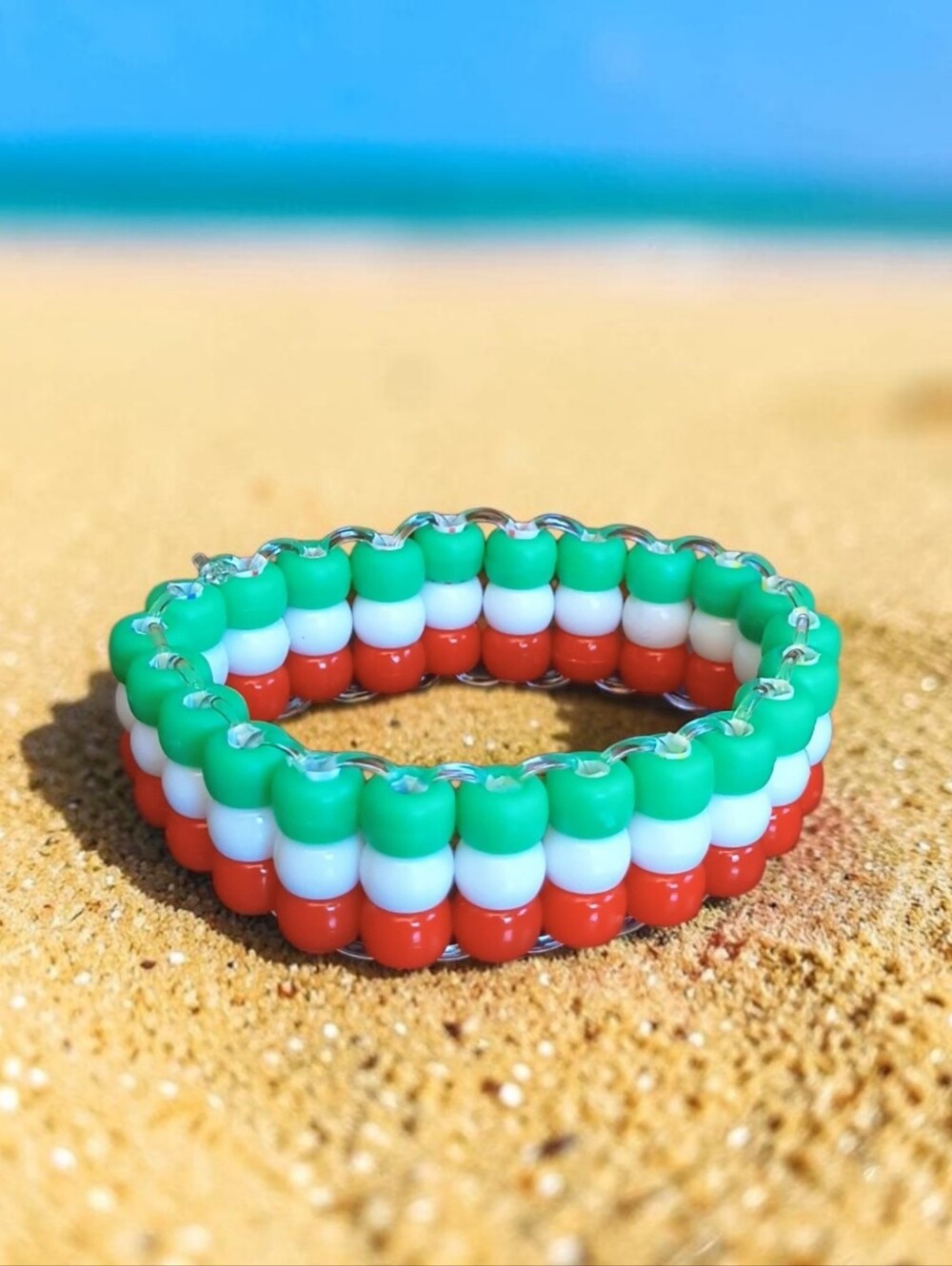 Mexican/Italian Pony Bead Stretch Bracelet